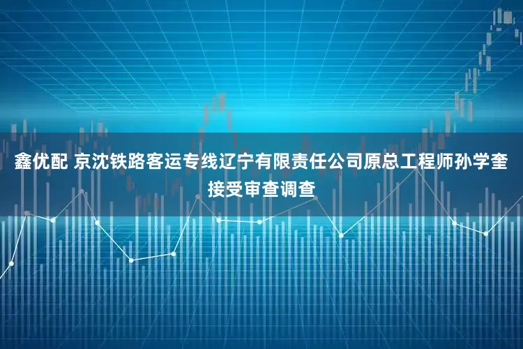 鑫优配 京沈铁路客运专线辽宁有限责任公司原总工程师孙学奎接受审查调查